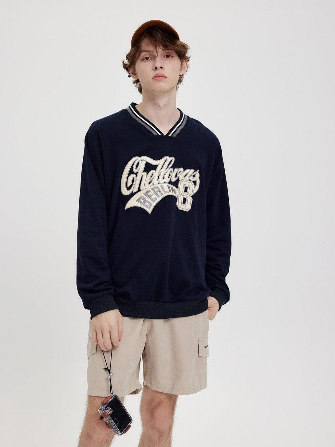 Evapacs - Applique Embroidered Letters Sweatshirt- Streetwear Fashion - evapacs.com