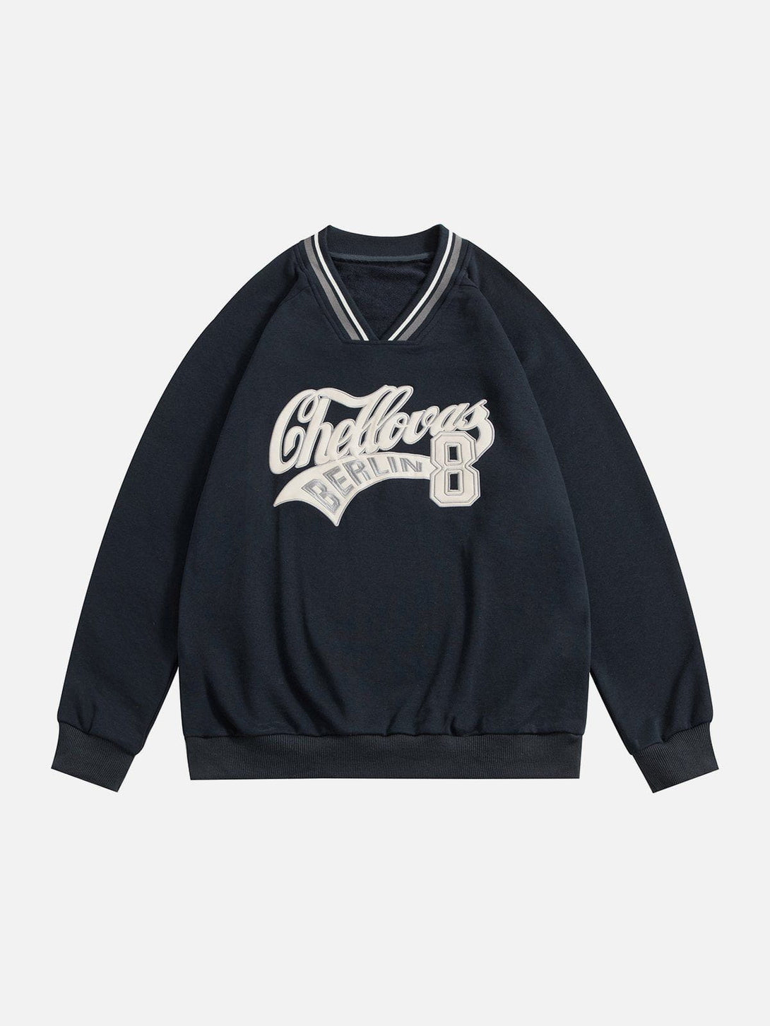 Evapacs - Applique Embroidered Letters Sweatshirt- Streetwear Fashion - evapacs.com