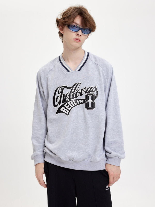 Evapacs - Applique Embroidered Letters Sweatshirt- Streetwear Fashion - evapacs.com