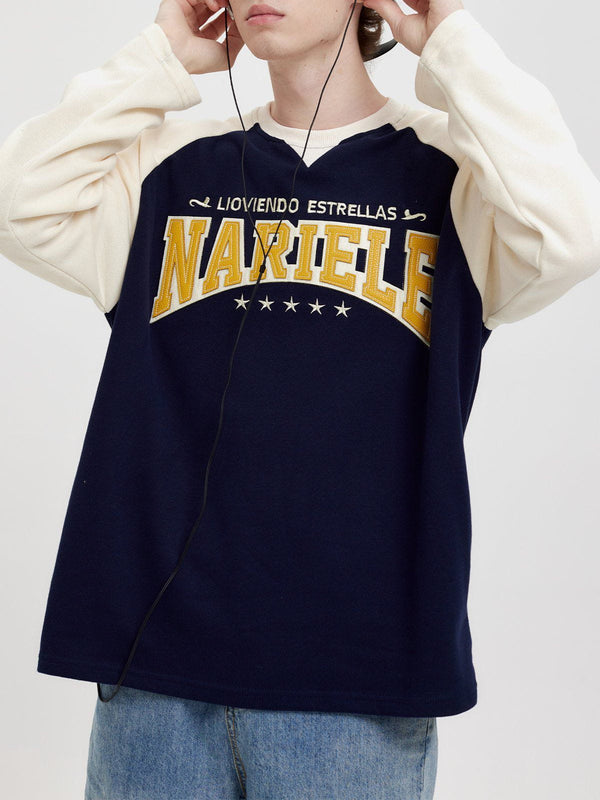 Evapacs - Applique Embroidery Letters Sweatshirt- Streetwear Fashion - evapacs.com