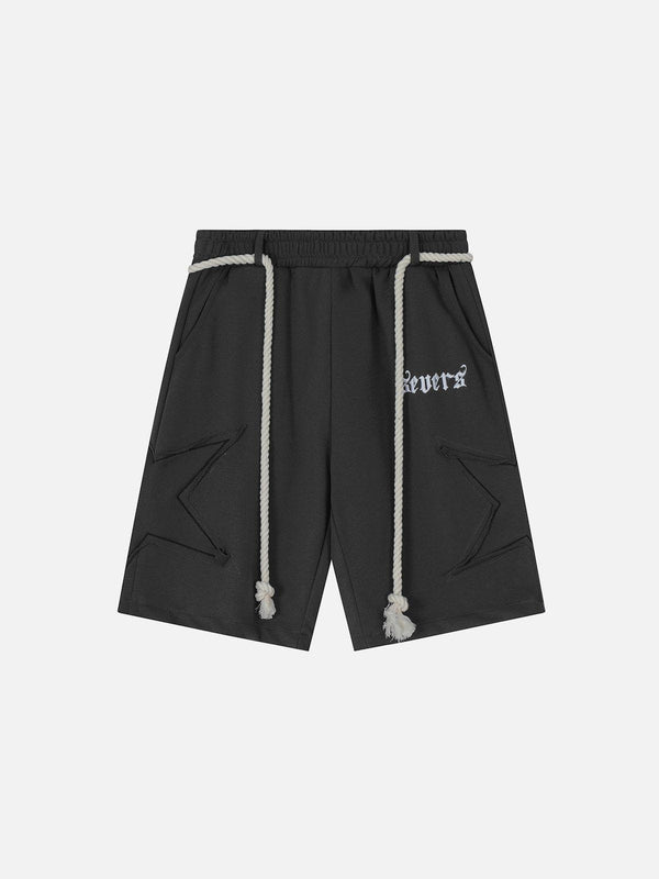 Evapacs - Applique Star Embroidery Shorts- Streetwear Fashion - evapacs.com