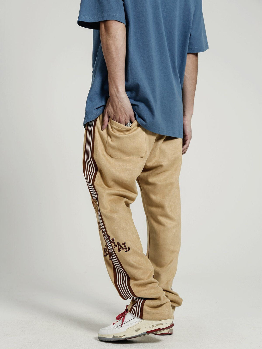 Evapacs - Badge Embroidered Side Stripe Pants- Streetwear Fashion - evapacs.com