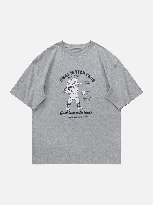 Evapacs - Baseball Kid Pattern Tee- Streetwear Fashion - evapacs.com