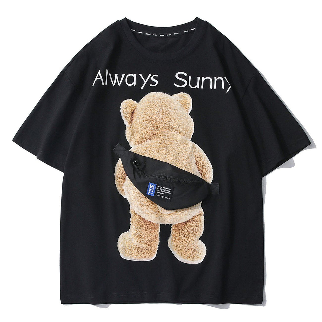 Evapacs - Bear Backpack Graphic Tee- Streetwear Fashion - evapacs.com