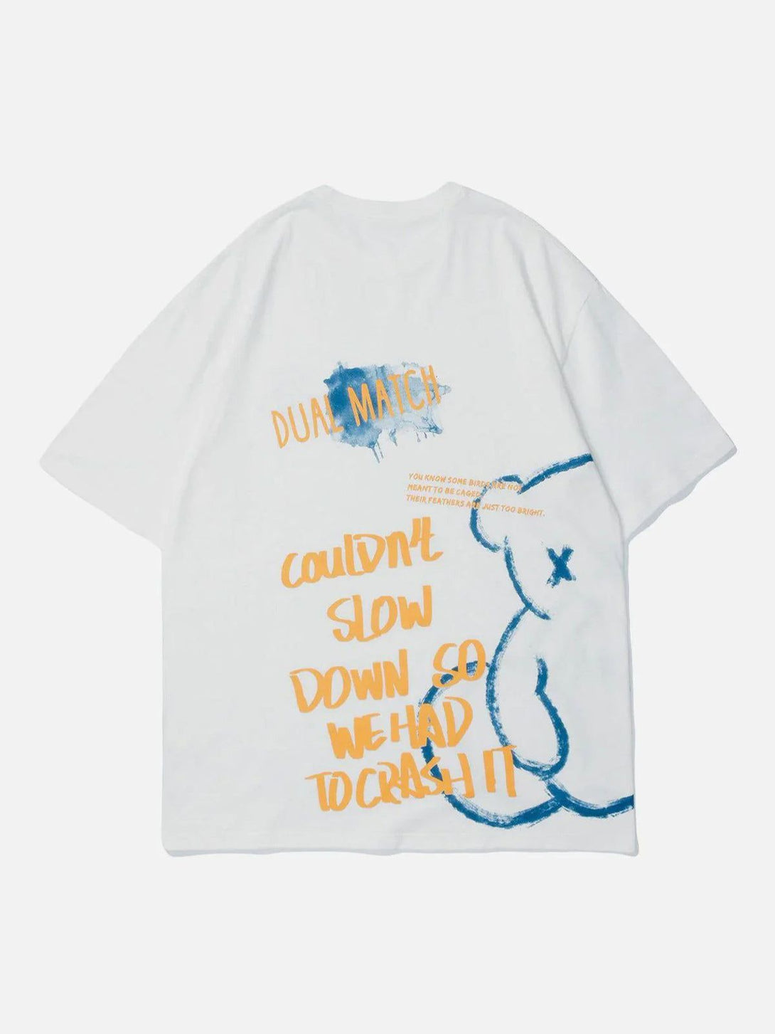 Evapacs - Bear Stick Figure Print Cotton Tee- Streetwear Fashion - evapacs.com