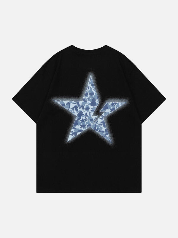 Evapacs - Broken Star Print Tee- Streetwear Fashion - evapacs.com