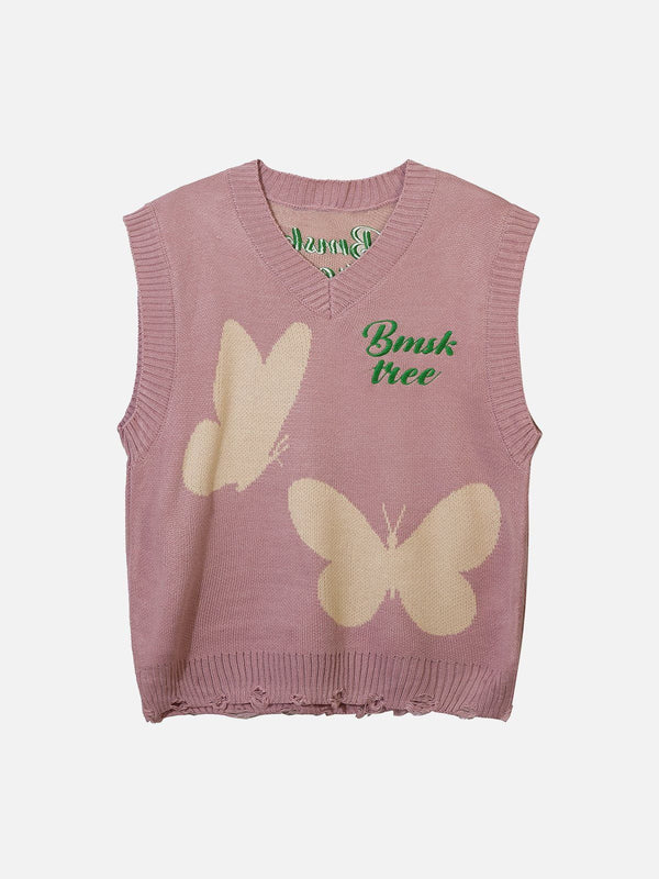 Evapacs - Butterfly Sweater Vest- Streetwear Fashion - evapacs.com