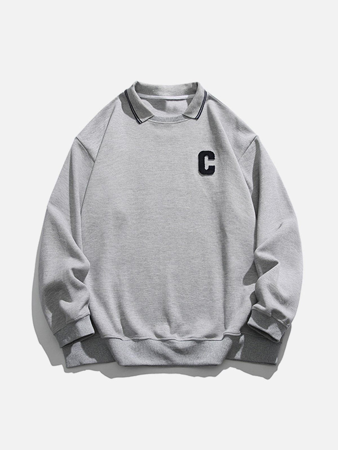 Evapacs - C Letter Embroidery Sweatshirt- Streetwear Fashion - evapacs.com