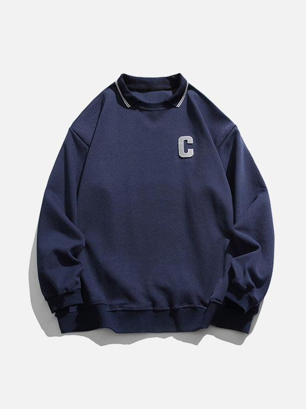 Evapacs - C Letter Embroidery Sweatshirt- Streetwear Fashion - evapacs.com