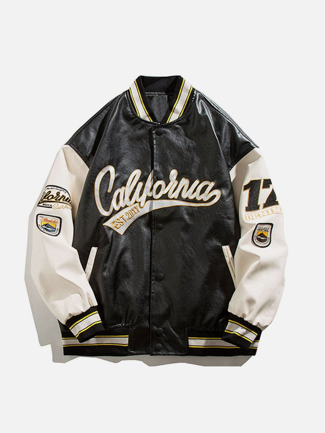 Evapacs - "California" PU Stitching Varsity Jacket- Streetwear Fashion - evapacs.com