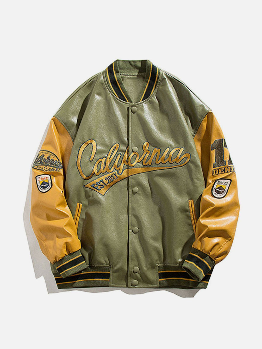 Evapacs - "California" PU Stitching Varsity Jacket- Streetwear Fashion - evapacs.com