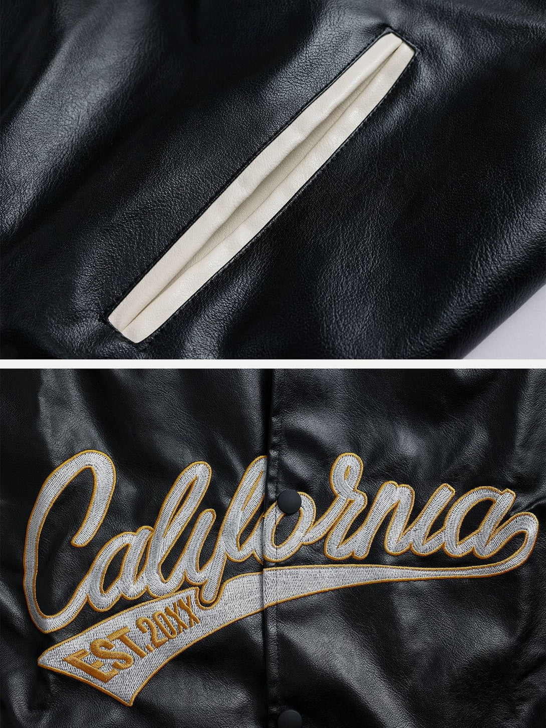 Evapacs - "California" PU Stitching Varsity Jacket- Streetwear Fashion - evapacs.com