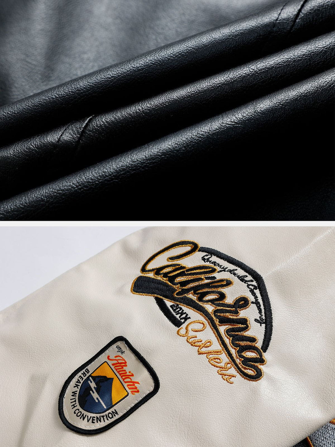 Evapacs - "California" PU Stitching Varsity Jacket- Streetwear Fashion - evapacs.com