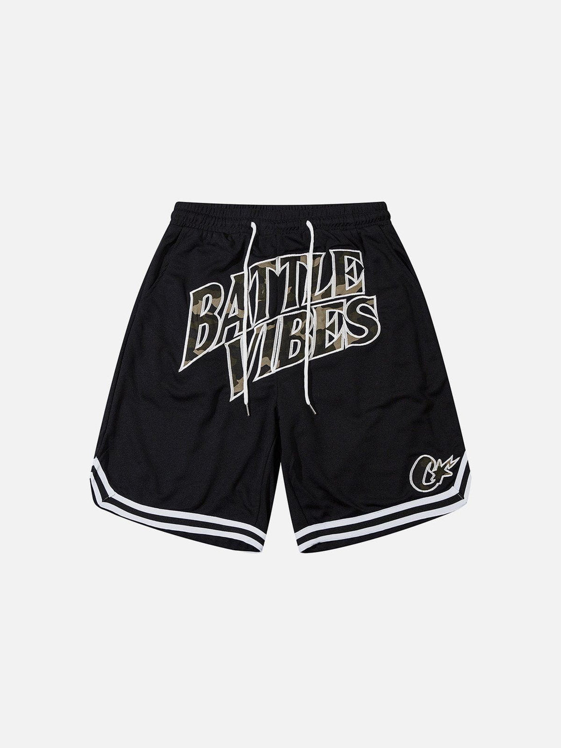 Evapacs - Camouflage Lettering Embroidered Shorts- Streetwear Fashion - evapacs.com