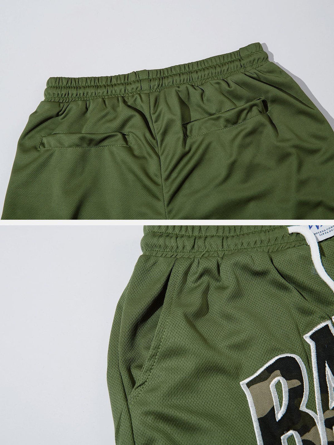 Evapacs - Camouflage Lettering Embroidered Shorts- Streetwear Fashion - evapacs.com