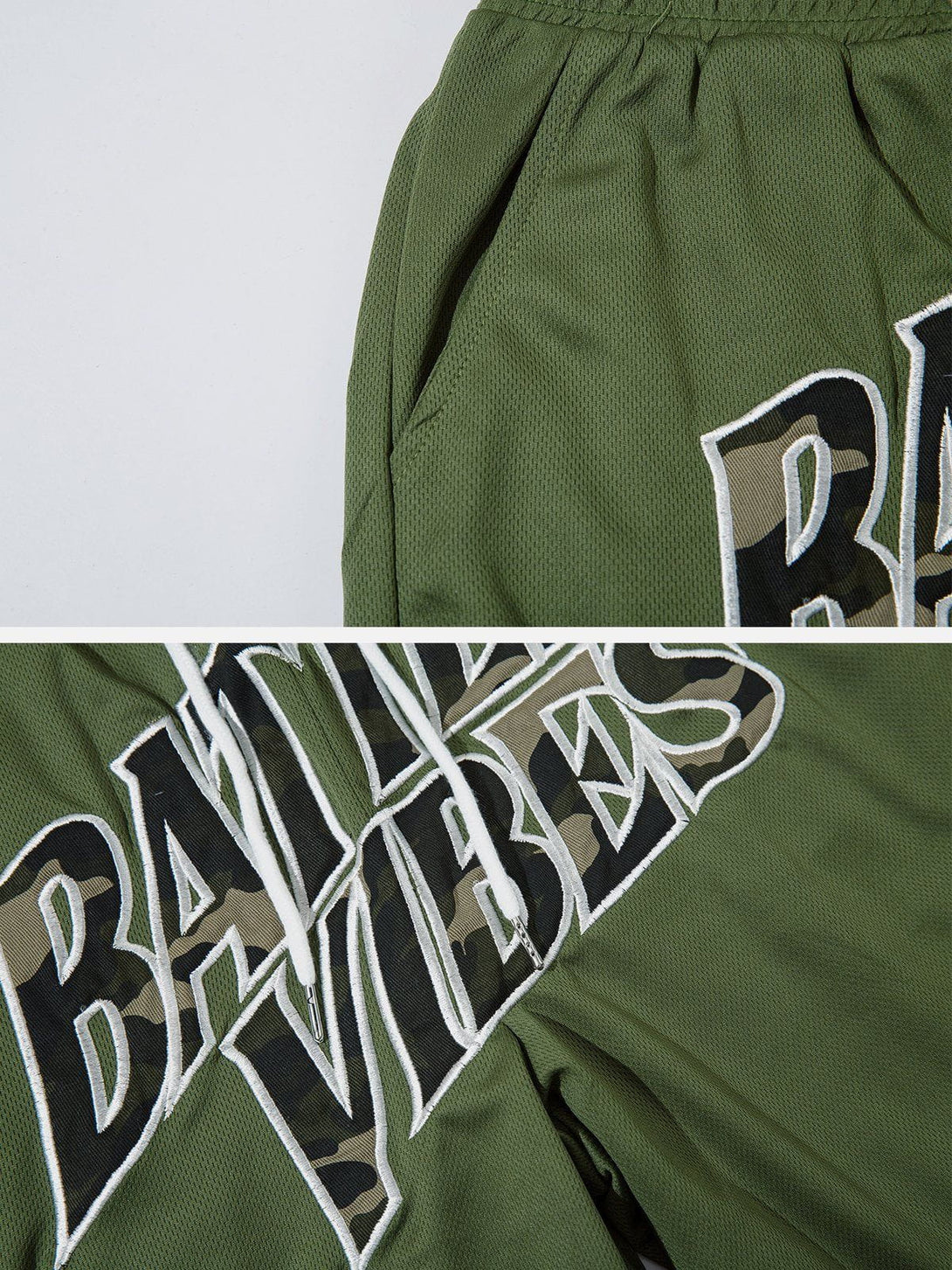 Evapacs - Camouflage Lettering Embroidered Shorts- Streetwear Fashion - evapacs.com