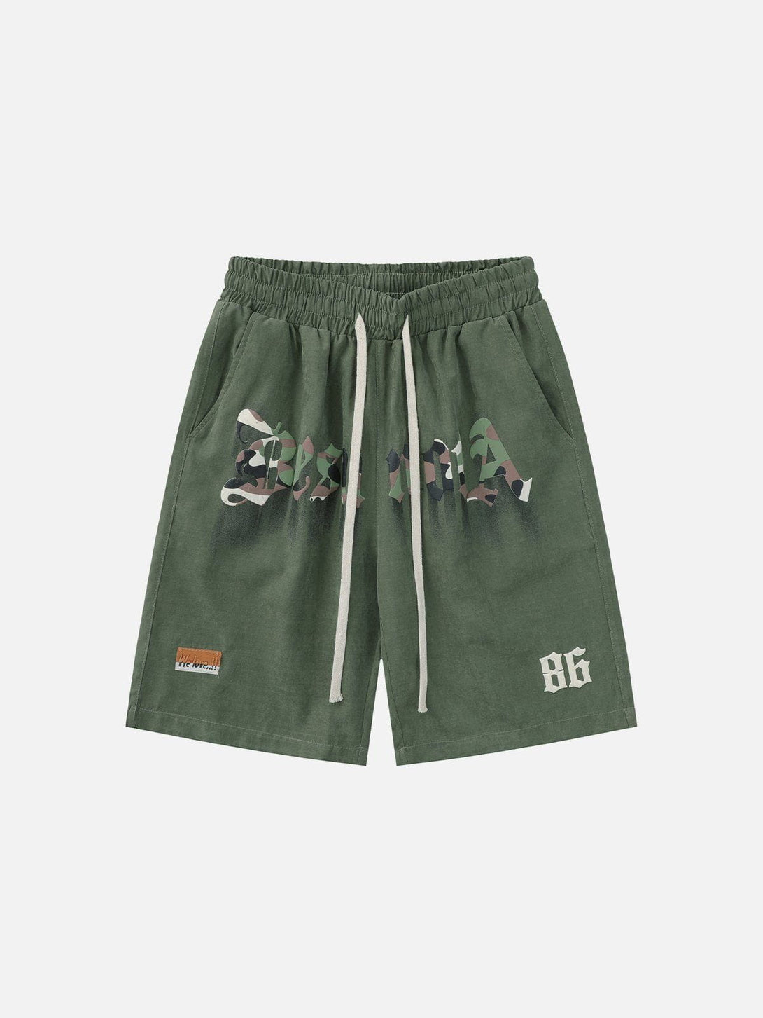 Evapacs - Camouflage Monogram Print Shorts- Streetwear Fashion - evapacs.com