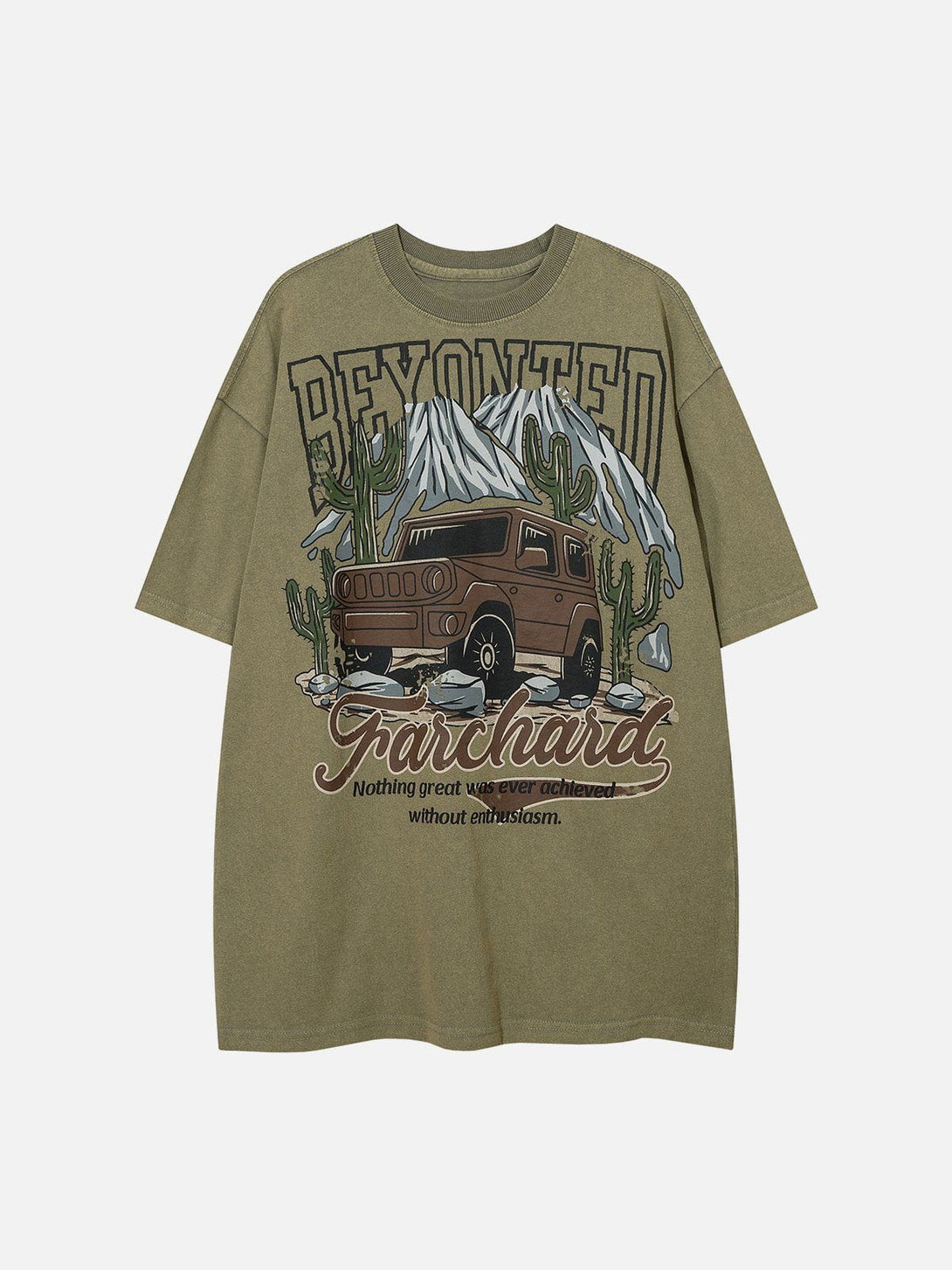 Evapacs - Car Print Washed Tee- Streetwear Fashion - evapacs.com