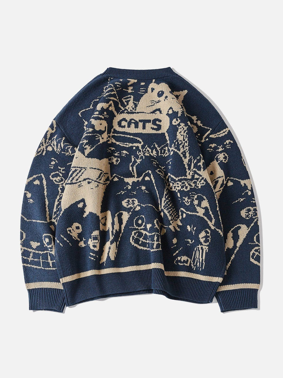 Evapacs - Cartoon Cat Knit Sweater- Streetwear Fashion - evapacs.com