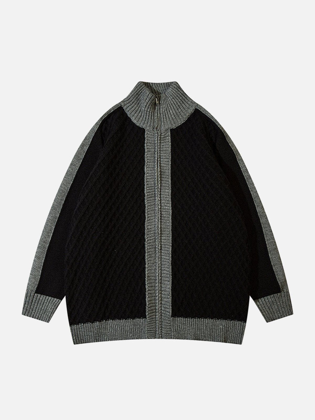 Evapacs - Clashing Color Patchwork Cardigan- Streetwear Fashion - evapacs.com