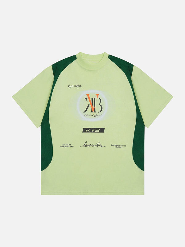 Evapacs - Clashing Color Patchwork Tee- Streetwear Fashion - evapacs.com