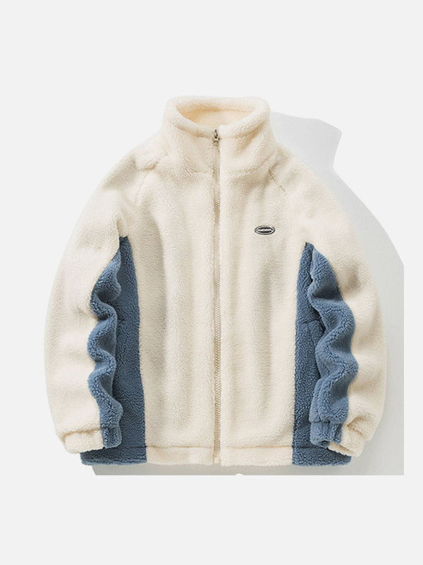 Evapacs - Classic Color Block Sherpa Coat- Streetwear Fashion - evapacs.com