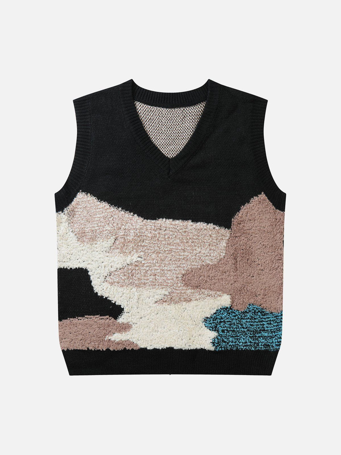 Evapacs - Color Block Jacquard Sweater Vest- Streetwear Fashion - evapacs.com