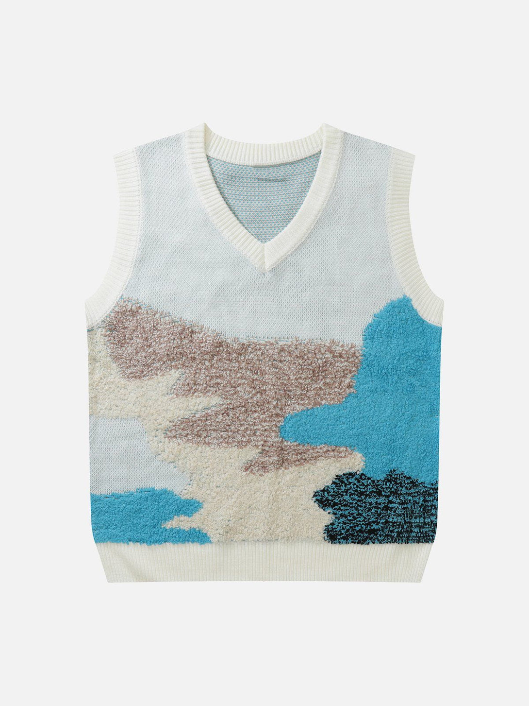 Evapacs - Color Block Jacquard Sweater Vest- Streetwear Fashion - evapacs.com