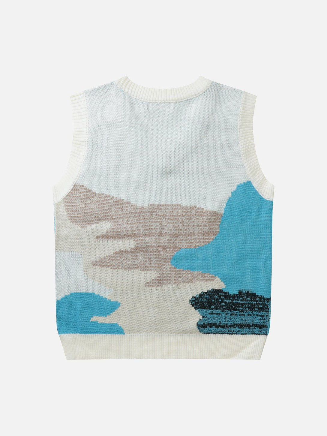 Evapacs - Color Block Jacquard Sweater Vest- Streetwear Fashion - evapacs.com