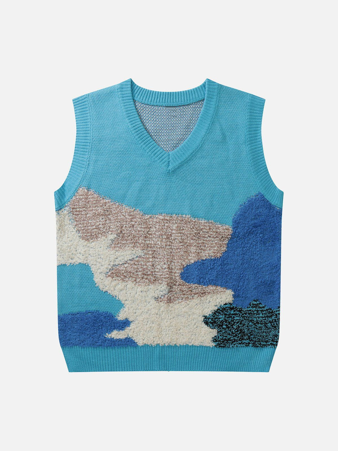 Evapacs - Color Block Jacquard Sweater Vest- Streetwear Fashion - evapacs.com