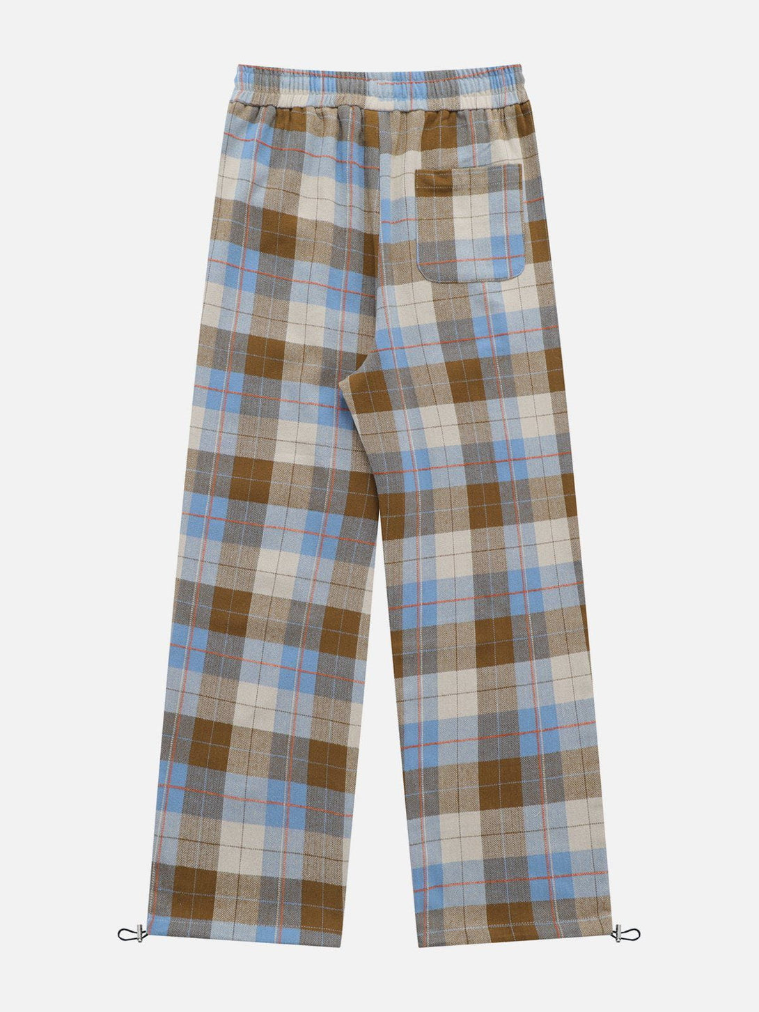 Evapacs - Color Block Plaid Drawstring Pants- Streetwear Fashion - evapacs.com