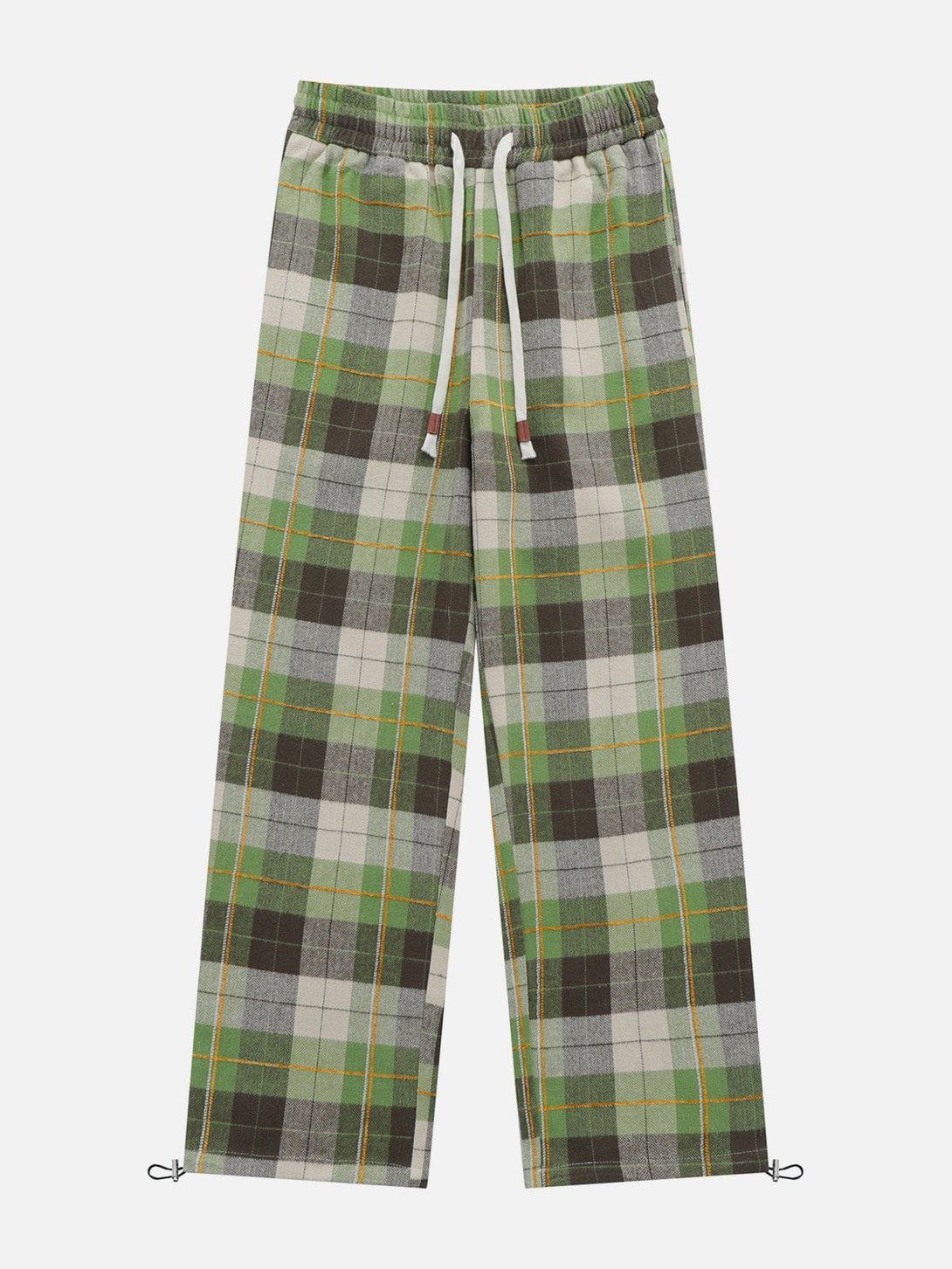 Evapacs - Color Block Plaid Drawstring Pants- Streetwear Fashion - evapacs.com