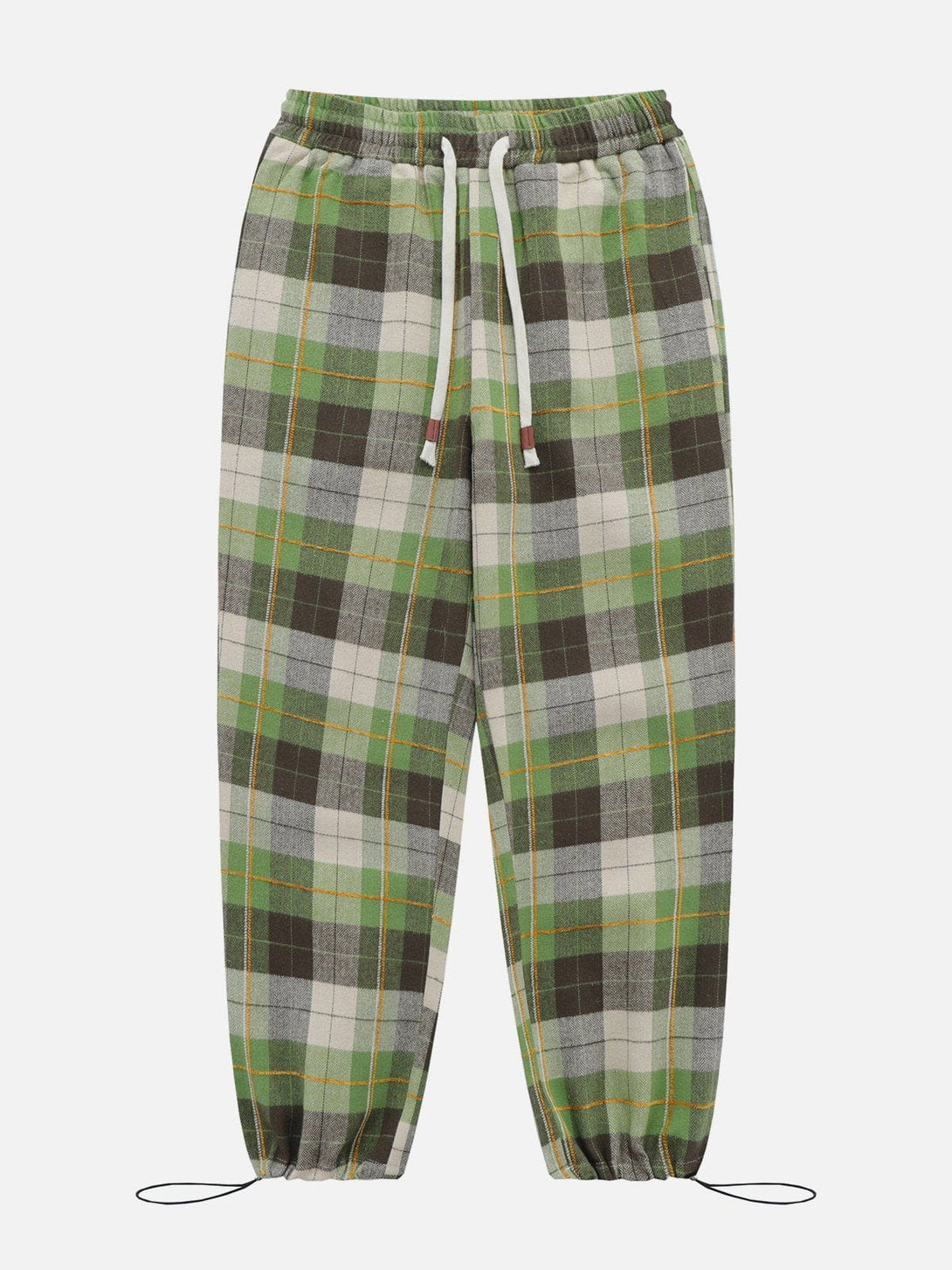 Evapacs - Color Block Plaid Drawstring Pants- Streetwear Fashion - evapacs.com