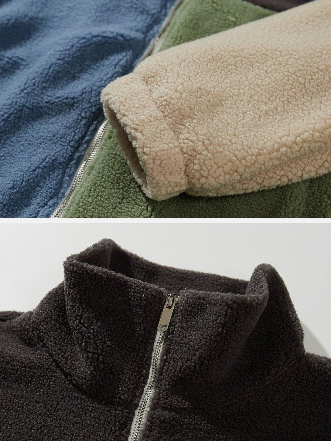 Evapacs - Color Matching Sherpa Coat- Streetwear Fashion - evapacs.com