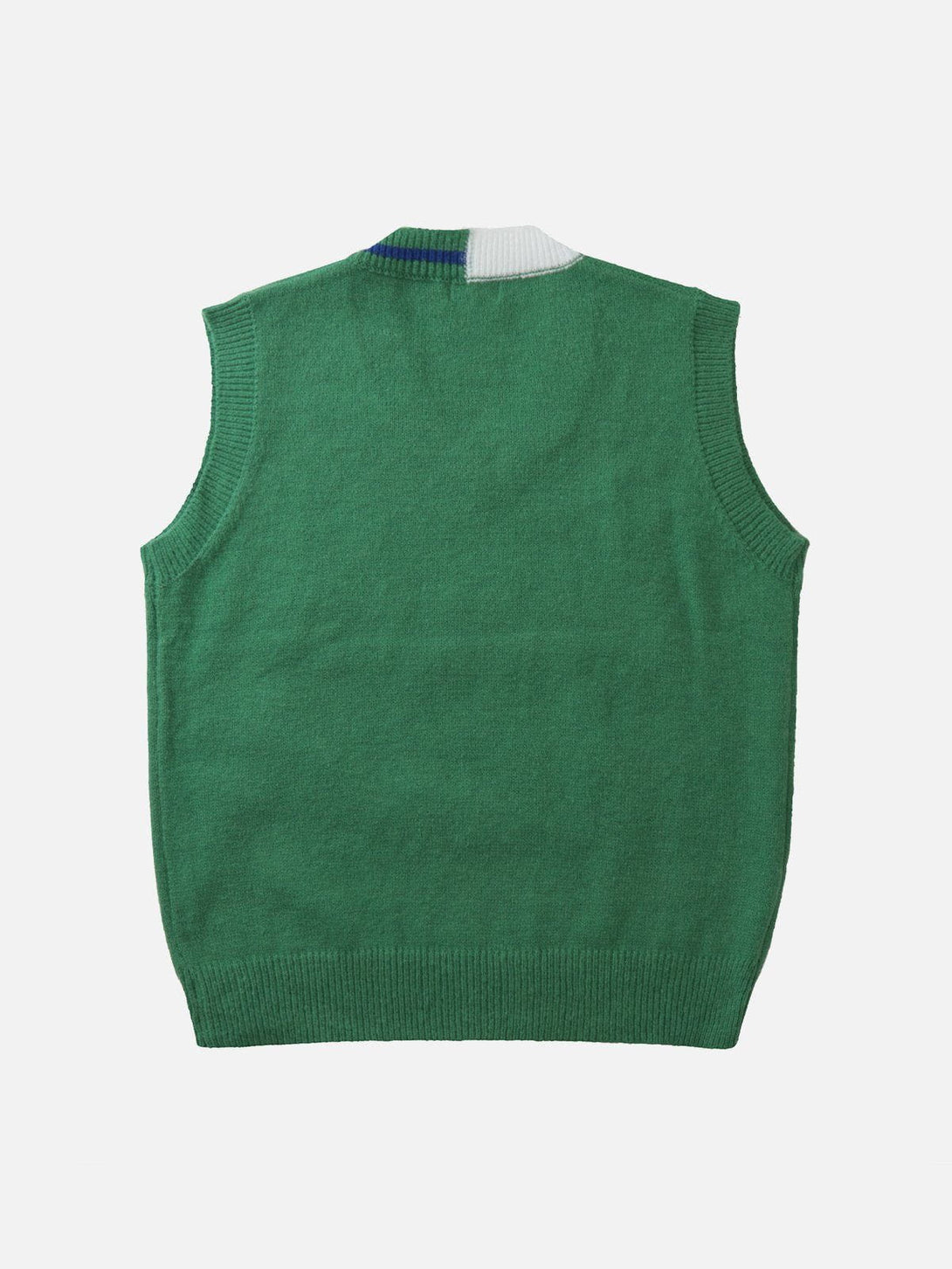 Evapacs - Colorblock Line Letter Sweater Vest- Streetwear Fashion - evapacs.com