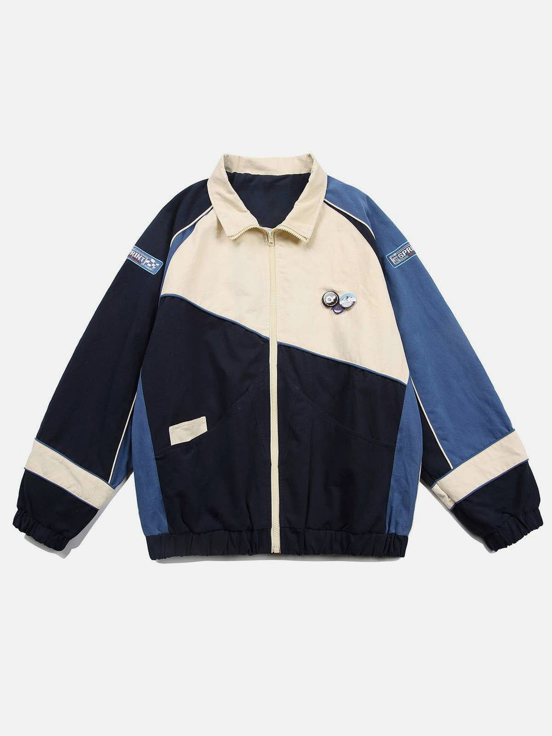 Evapacs - Colorblock Medallion Jacket- Streetwear Fashion - evapacs.com