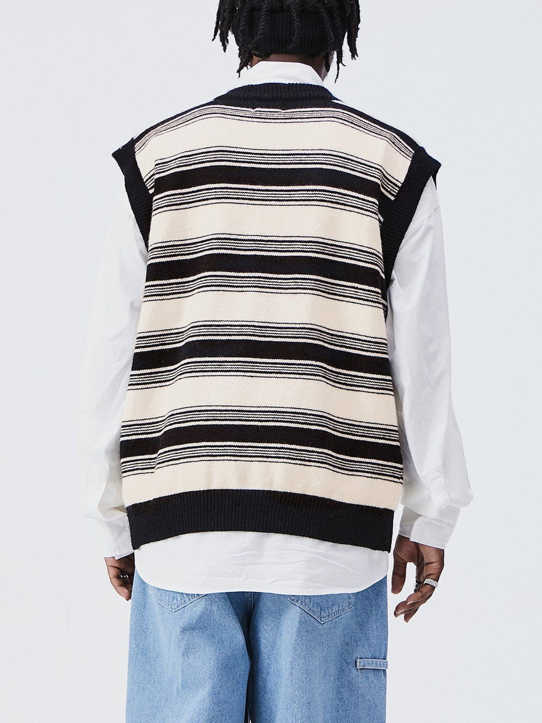 Evapacs - Colorblock Stripe Sweater Vest- Streetwear Fashion - evapacs.com