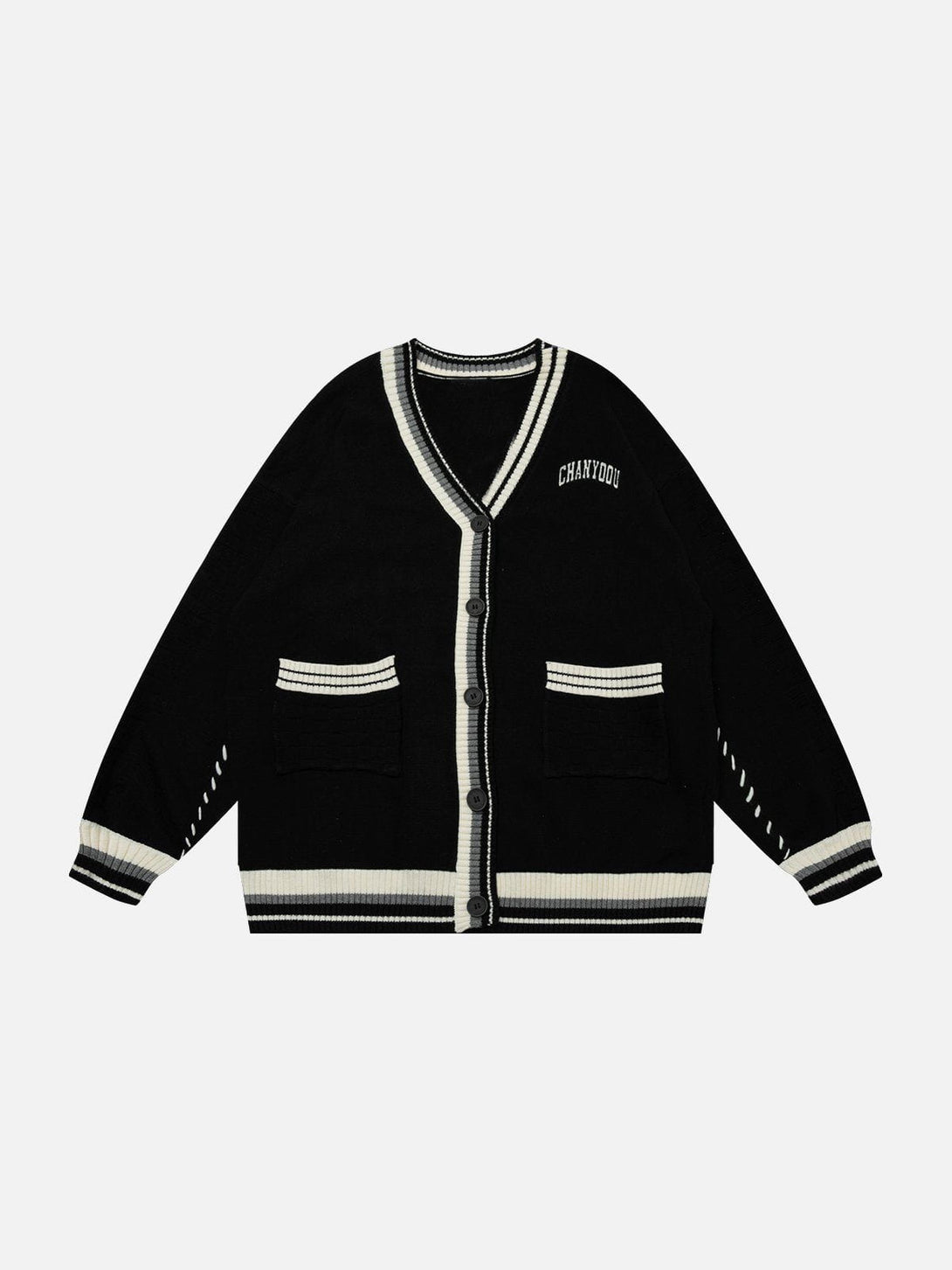 Evapacs - Contrast Knitting Cardigan- Streetwear Fashion - evapacs.com