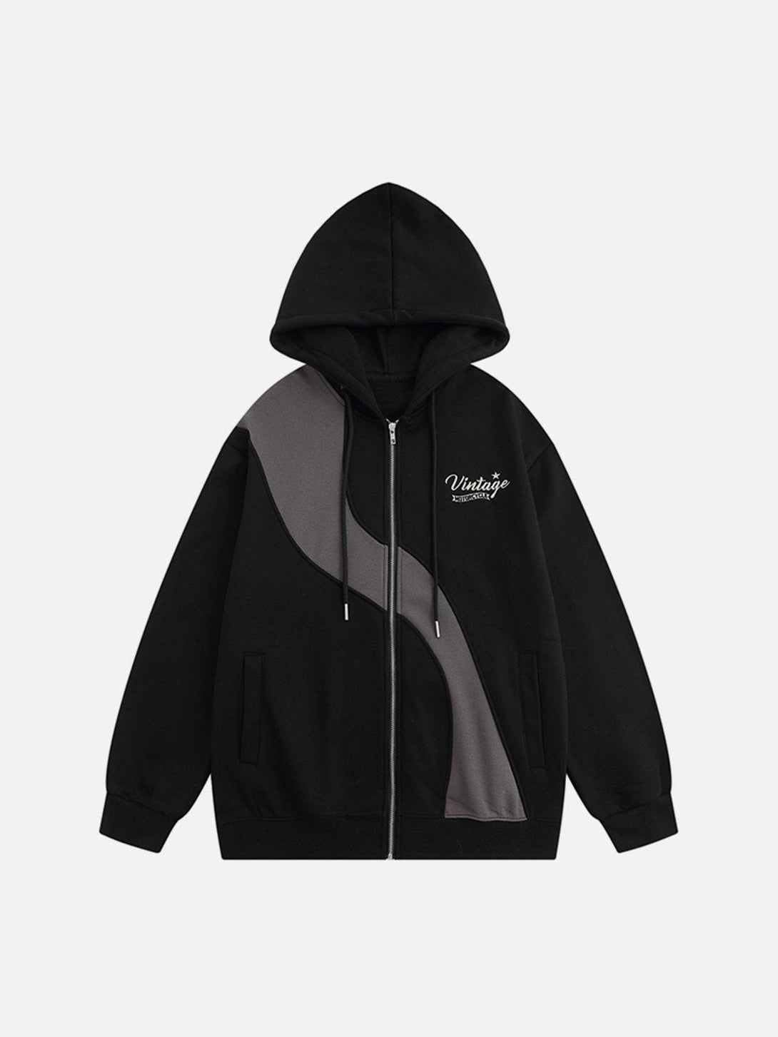 Evapacs - Contrast Patchwork Hoodie- Streetwear Fashion - evapacs.com