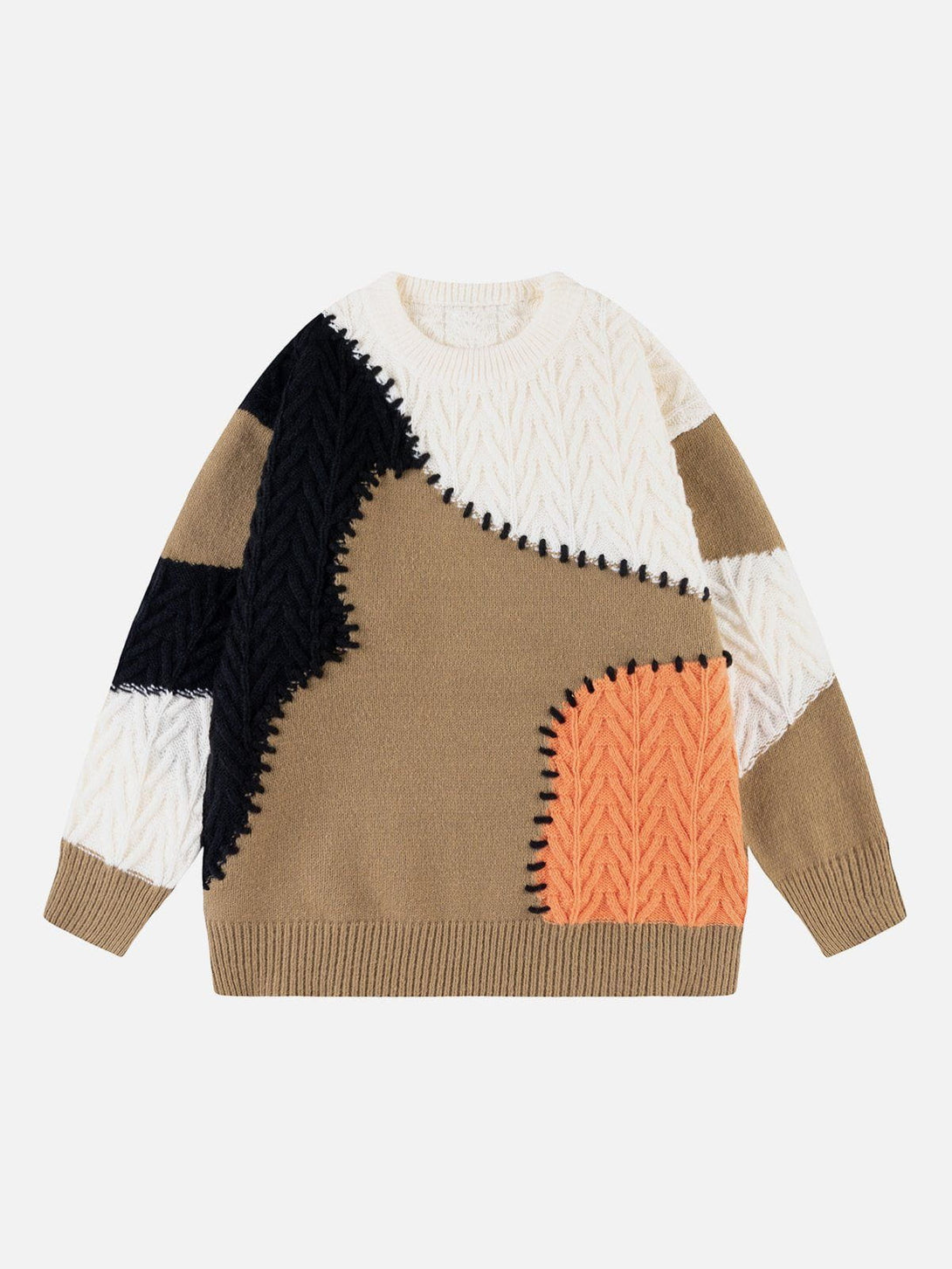 Evapacs - Contrast Patchwork Vibrant Sweater- Streetwear Fashion - evapacs.com