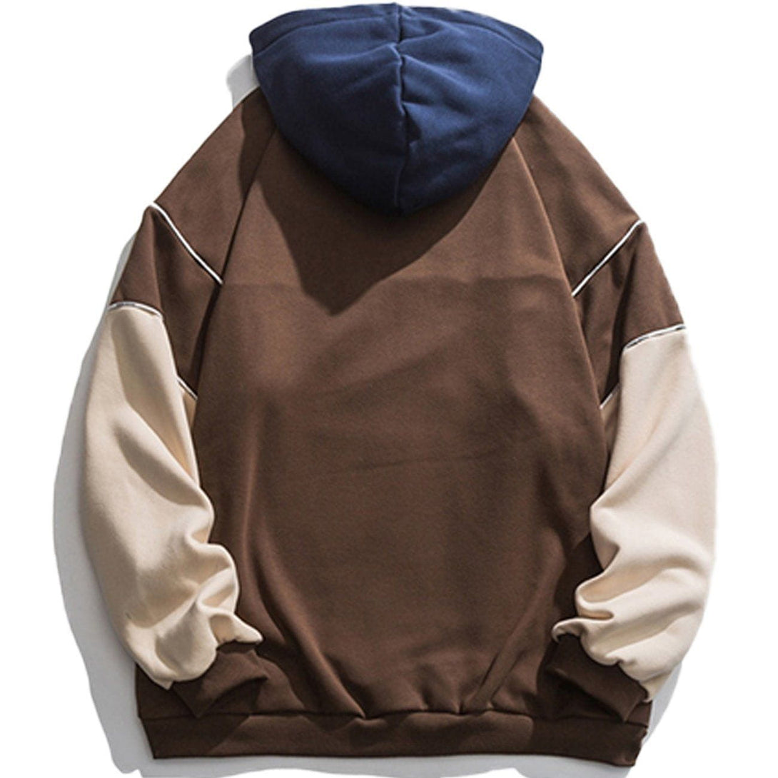 Evapacs - Contrasting Color Stitching Hoodie- Streetwear Fashion - evapacs.com