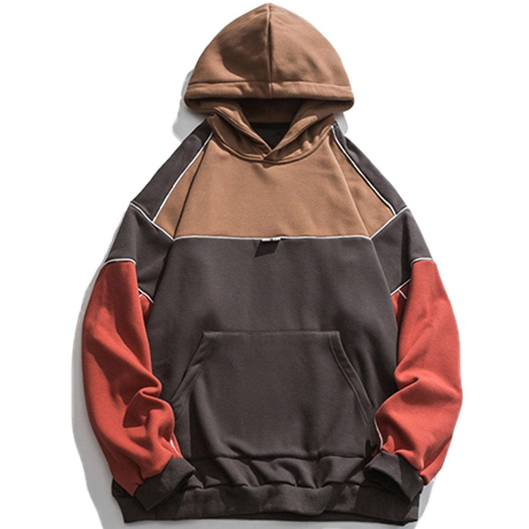 Evapacs - Contrasting Color Stitching Hoodie- Streetwear Fashion - evapacs.com