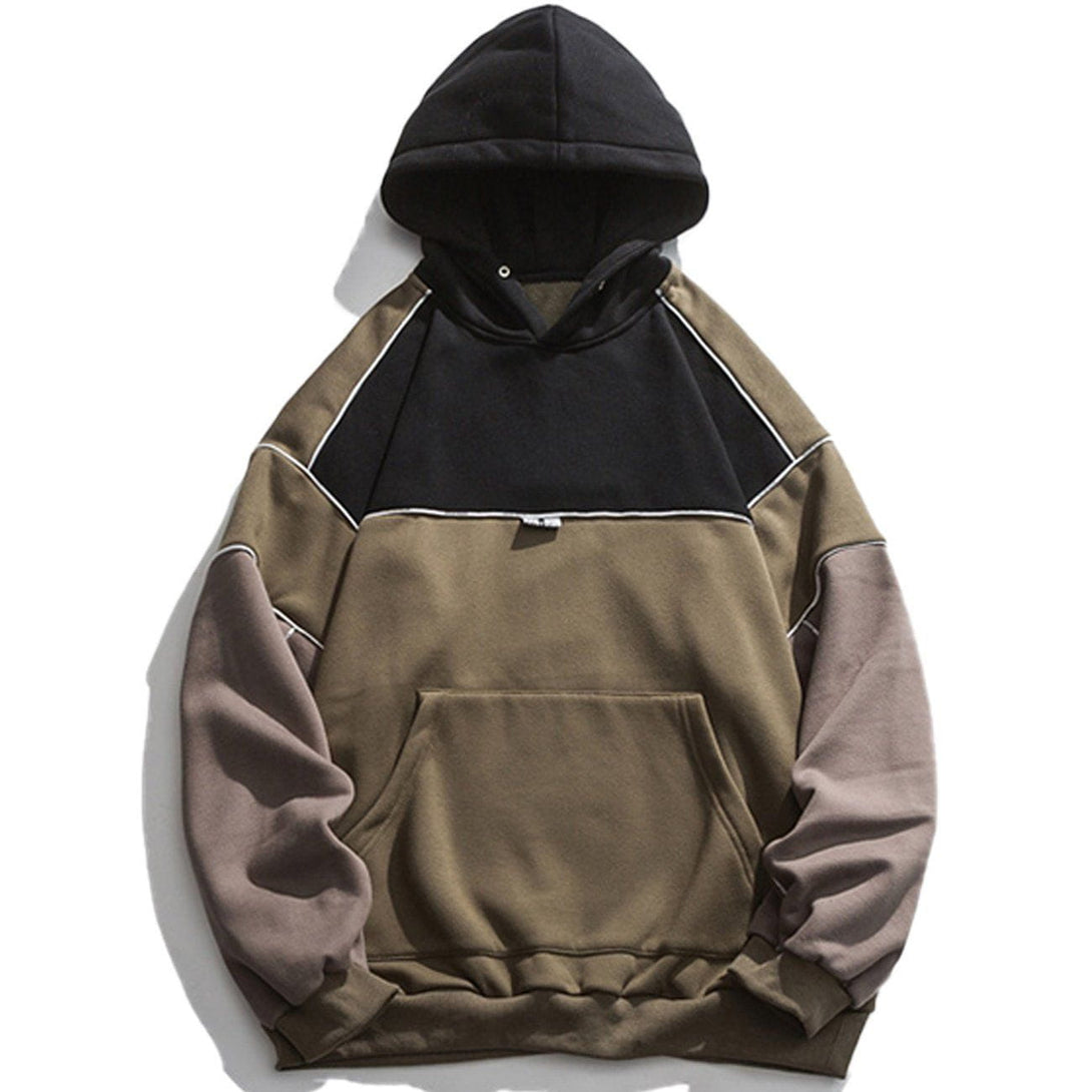 Evapacs - Contrasting Color Stitching Hoodie- Streetwear Fashion - evapacs.com