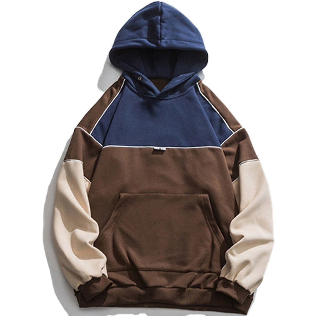 Evapacs - Contrasting Color Stitching Hoodie- Streetwear Fashion - evapacs.com