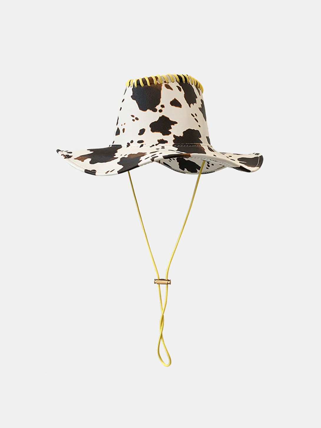 Evapacs - Cow Print Drawstring PU Leather Hat- Streetwear Fashion - evapacs.com