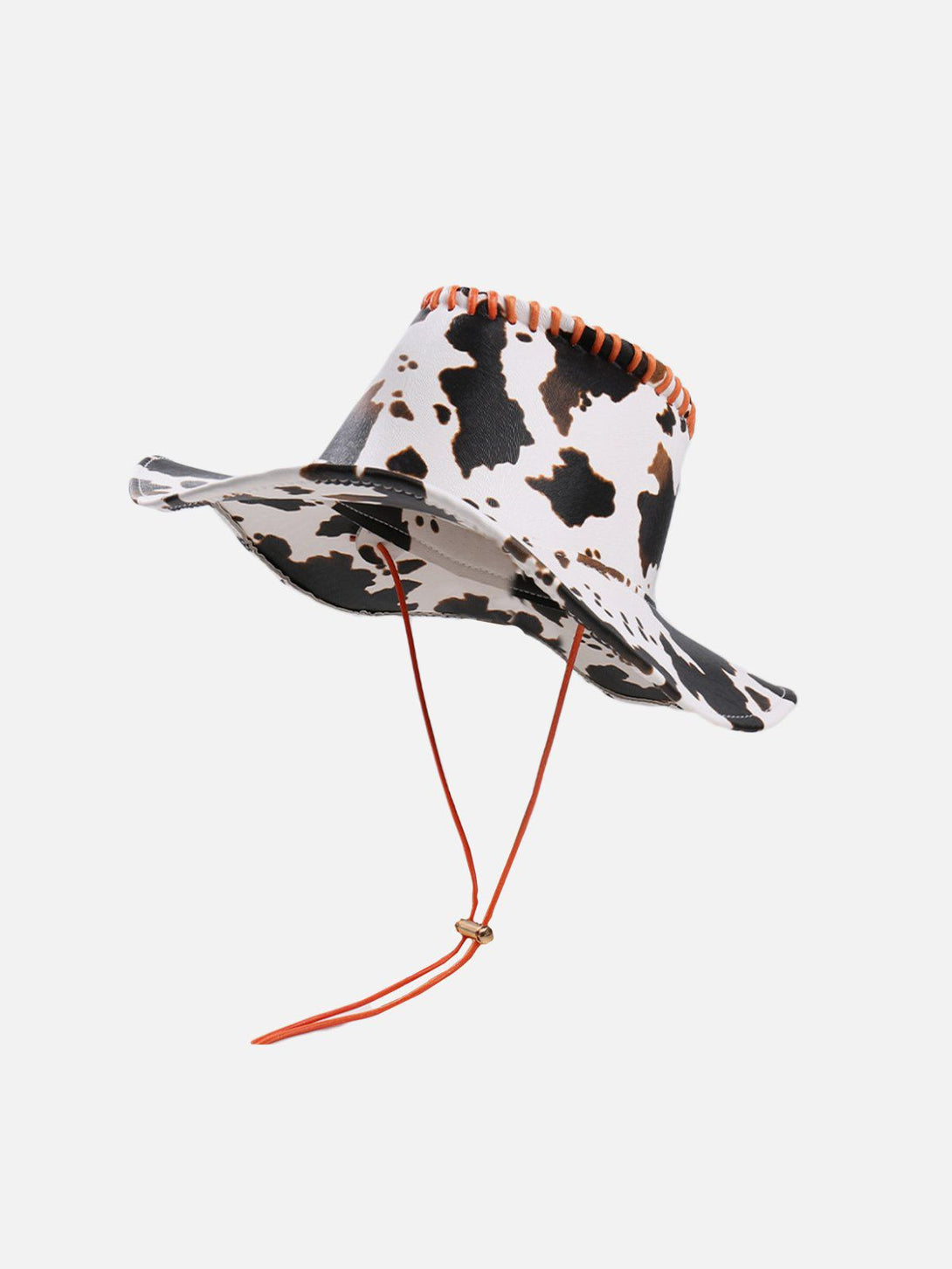 Evapacs - Cow Print Drawstring PU Leather Hat- Streetwear Fashion - evapacs.com