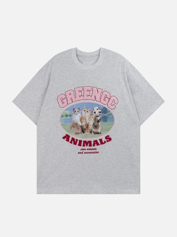 Evapacs - Cute Animal Graphic Tee- Streetwear Fashion - evapacs.com