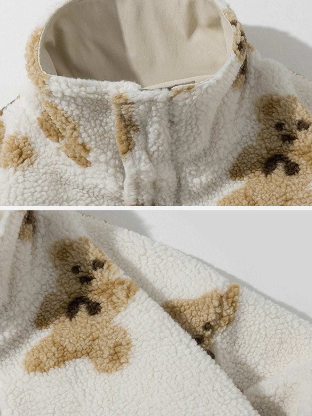 Evapacs - Cute Bear Reversible Sherpa Coat- Streetwear Fashion - evapacs.com