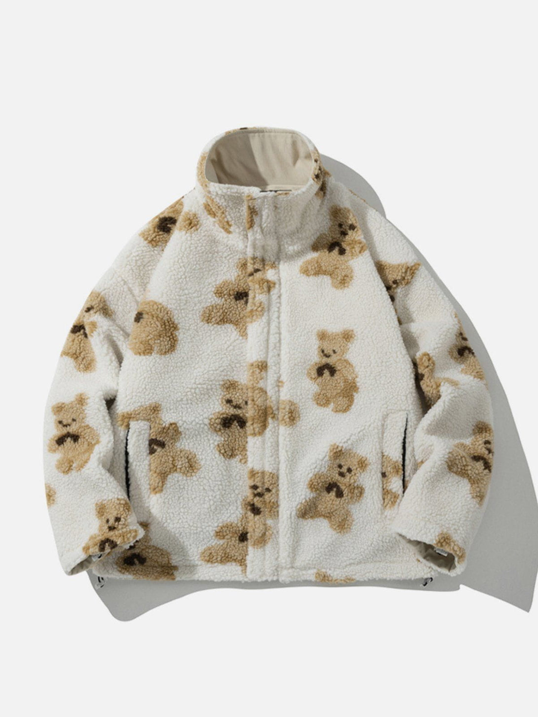 Evapacs - Cute Bear Reversible Sherpa Coat- Streetwear Fashion - evapacs.com