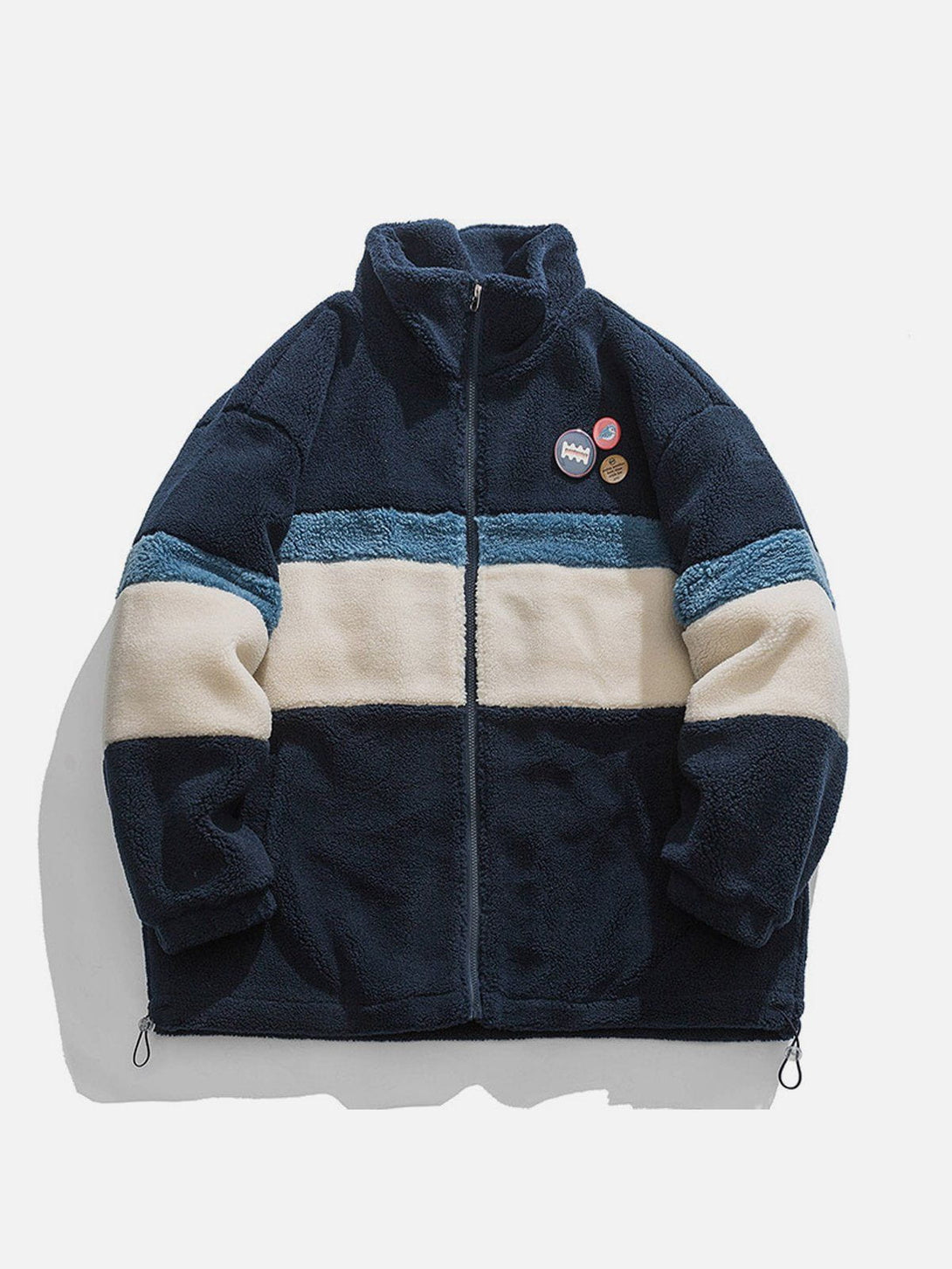 Evapacs - DIY Badge Patchwork Sherpa Coat- Streetwear Fashion - evapacs.com